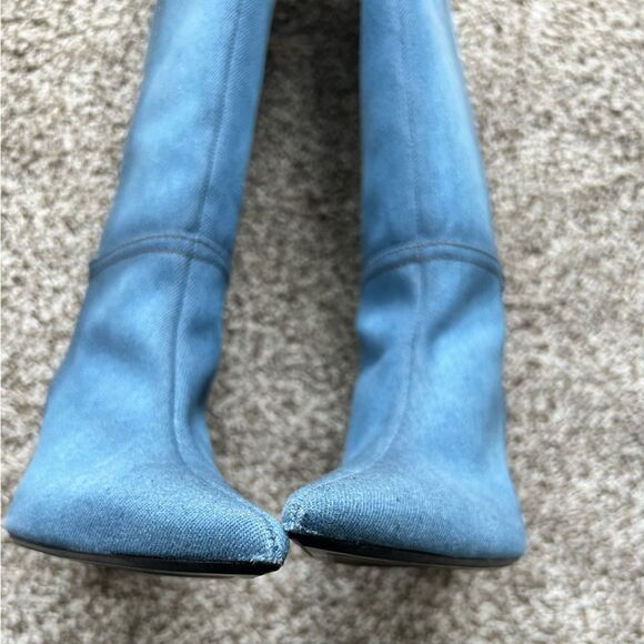 Zara knee high denim boots - Picture 8 of 9